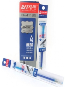 GR411-BL (пак5760)Стрижень гелевий стирається накін.товст.0,5мм, синій 1PC / OPP 125мм, 20шт/етик.