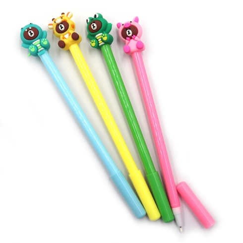 A012 Ручка дитяча Мишка, гелева,синя, mix