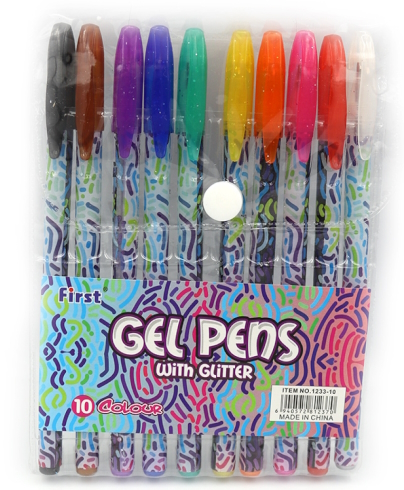 F1233-10 Набір гелевих ручок глиттер 