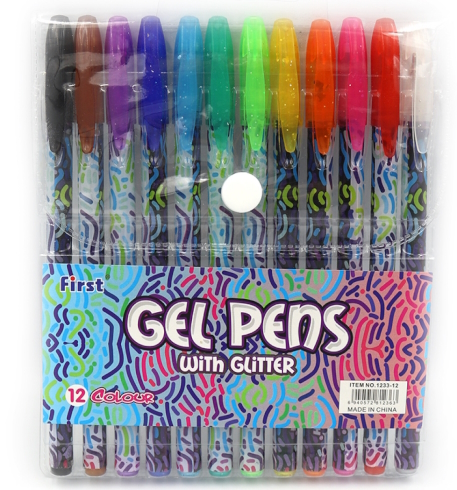 F1233-12 Набір гелевих ручок глиттер 