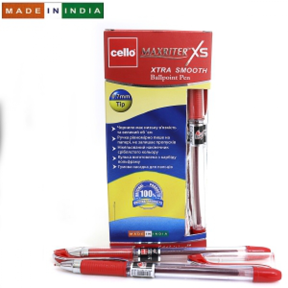 Ручка Cello Maxriter XS SKU 12Box 0,7мм червон.