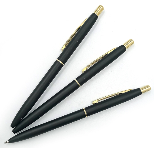 1116/8211 Ручка мет. авт. кулькова чорн/золот 
