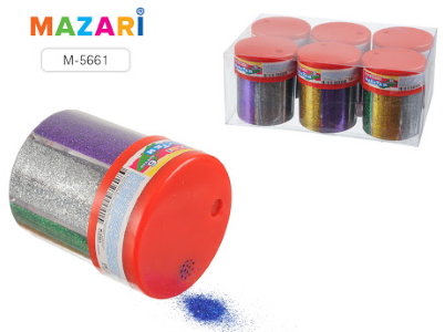 Блискітки декоративні, асорті 6 кольорів, у банку ST 5661