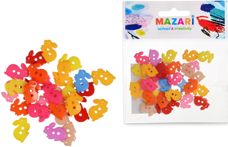 Набір для творчості КРОЛИКИ, 30 шт, різнокольорові, пластик ST 4354