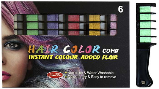 Крейда для волосся в гребінці, металік S006