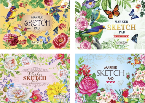 Скетчбук для маркерів  А4 клейовий, 20 арк