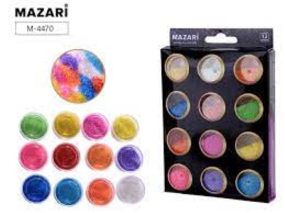 Набір блискіток декоративних №6, 12 кольорів*5,6г, картонна коробка ST 4470