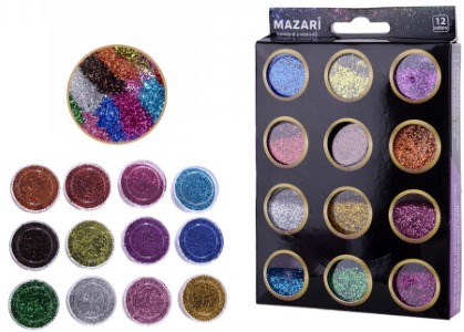 Набір блискіток декоративних №7, 12 кольорів*5,6г, картонна коробка ST 4471