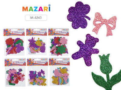 Аплікації з EVA, 20 деталей, на клейовому шарі, мікс кольорів ST 4243