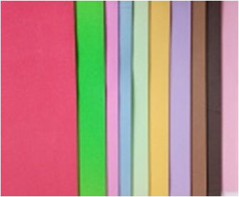 Набір кольорової пористої гуми, товщина 2мм., 10 аркушів, 10 кольорів, А 4 ST 001