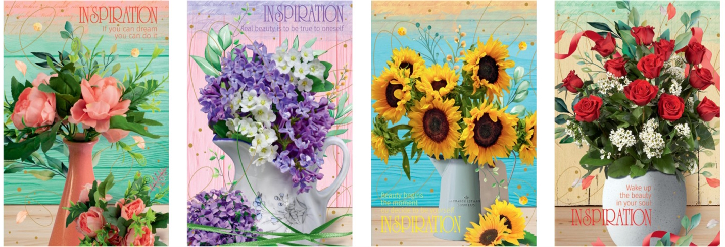 Блокнот А6 176 арк., серія «КВІТИ»,  тв. паліт., мікс, ТП-10, Рюкзачок