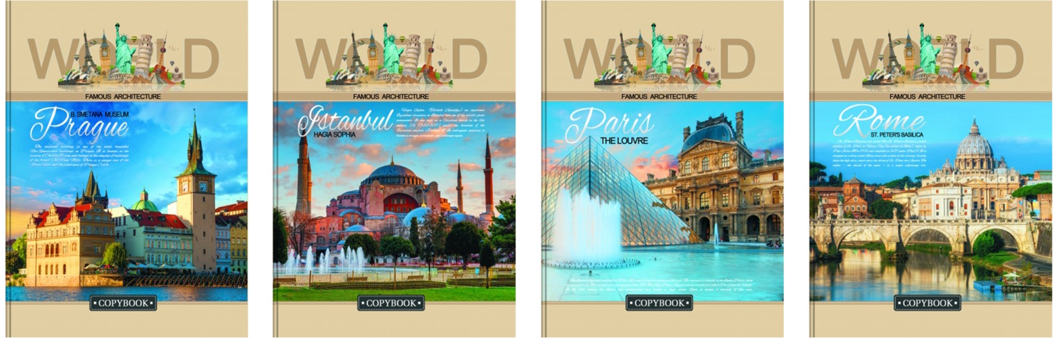 Блокнот А6 176 арк., серія «МІСТА»,  тв. паліт., мікс, ТП-10, Рюкзачок