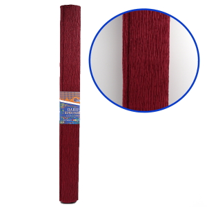 KR150-8002 Креп-папір 150%, бордовий 50 * 200см, 1pc / OPP, осн.95г / м2, общ.238г / м2