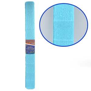 KR150-8023 Креп-папір 150%, небесний 50 * 200см, 1pc / OPP, осн.95г / м2, общ.238г / м2