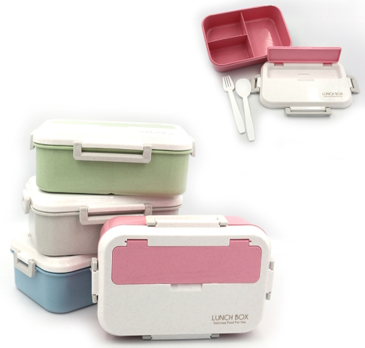 69031 Контейнер для їжі, 3 відд. ложка, виделка