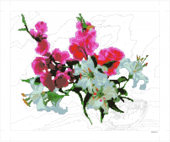 9D90553 Картина по номерам + Діамант 9D 40*50 