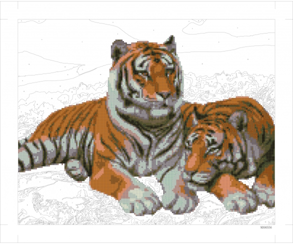 9D90556 Картина по номерам + Діамант 9D 40*50 