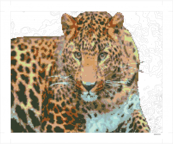 9D90558 Картина по номерам + Діамант 9D 40*50 