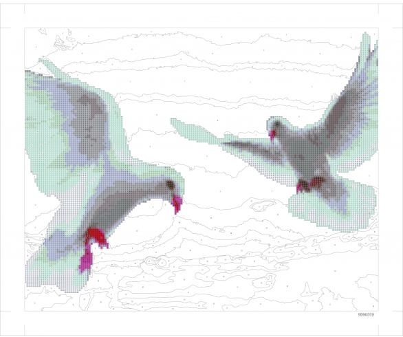 9D90559 Картина по номерам + Діамант 9D 40*50 