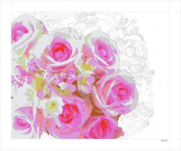 9D90563 Картина по номерам + Діамант 9D 40*50 