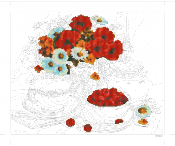 9D90569 Картина по номерам + Діамант 9D 40*50 
