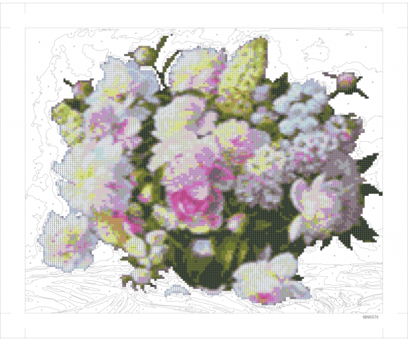 9D90576 Картина по номерам + Діамант 9D 40*50  