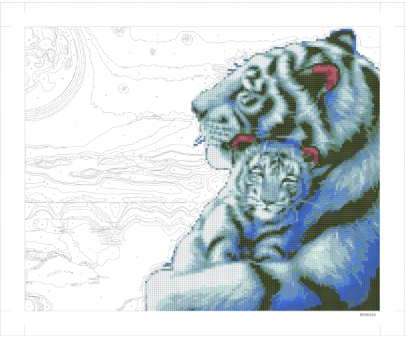 9D90580 Картина по номерам + Діамант 9D 40*50 