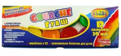 Фарби гуашеві 12кол. по 20мл., PREMIUM, 7659С,CLASS