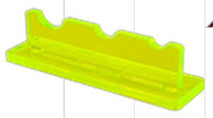 Підставка під 3 Пензлики, Флуоресц. прозорий пластик  К-4026