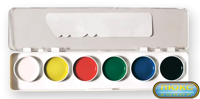 Аквар. ПРОЗР ПЛАСТ КОР. 6цв.медов 