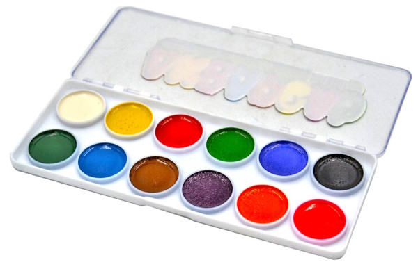 Аквар. ПРОЗР ПЛАСТ КОР. 12цв.медов 