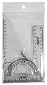 Набір Лінійка 15см + Трикутн. + трансп.  AS-0615, К-9100