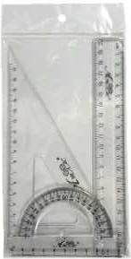 Набір Лінійка 20см + Трикутн. + трансп. AS-0616, К-9110