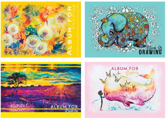 Альбом для малювання, 40 арк., обкладинка - кольорова, целюлозний картон, УФ-лак, блок - офсет імп.160 г/м?, кручена пружина, 4 види, мікс, А-26, Рюкзачок