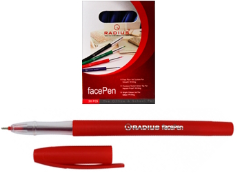 Ручка FACE PEN червона, масляна 0.7мм, Radius