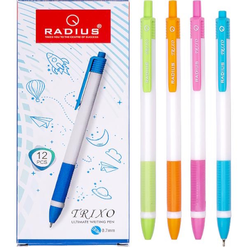 Ручка TRIXO, 0.7 мм., масляна, синя, ТРИГРАННА, Radius 