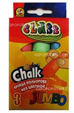 Крейда кольорова кругла JUMBO, 3 кол., 23*107мм, 7606 CLASS