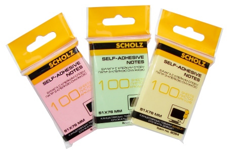 Папір.кл., 51х76мм, 100л, цв. в ас., 8054, SOZ