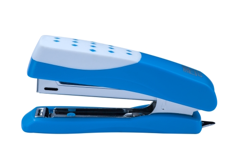 Степлер пластиковий ШАХМАТКА, 12арк, (скоби №10), 108х50х25мм, блакитний, BM.4131-14