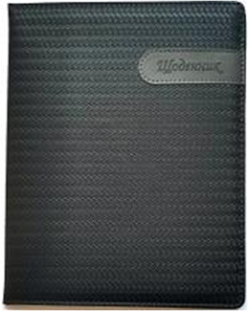 ЩОДЕННИК Шкільний 167х211мм, 48 арк, офсет 70г/м2, блок однокольоровий українською мовою. Штучна шкіра твердий, округлення кута. Нашивка з тисненням 