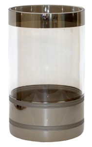 Ваза скляна, із смужками h=20см, d=12см