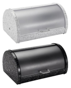 Хлебница, нерж сталь, крышка пластик, 37,5 x 28 x 18.5 см