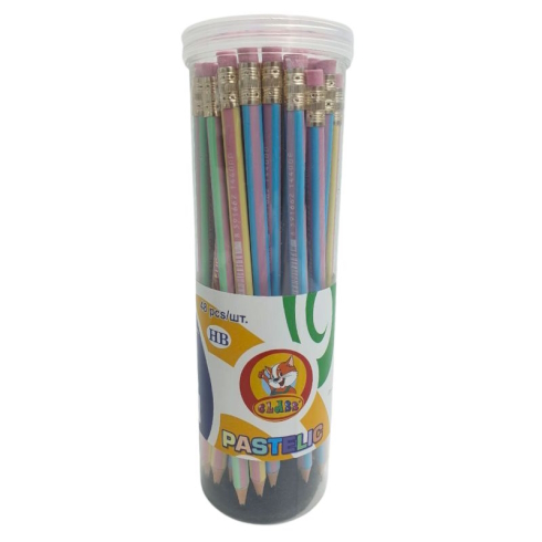 Олів.граф., НВ, з ластиком, трикут., PASTELIC, (48шт.в тубі), асорті, 144C, CLASS