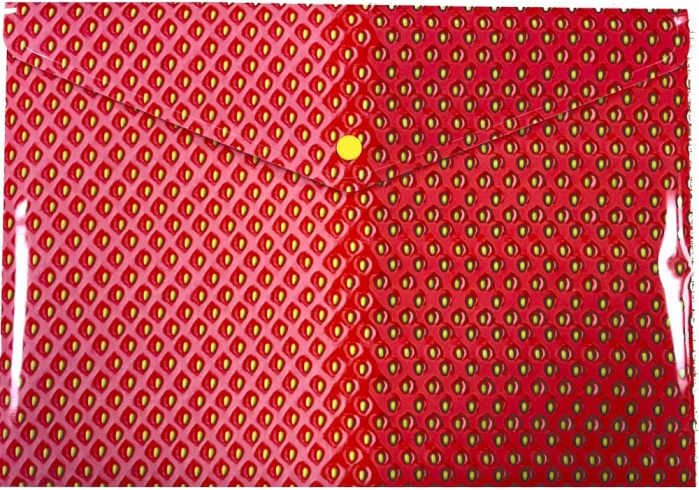 Папка-конверт А4 на кнопці з друком Strawberry, 180 мкм, непрозора, фактура 