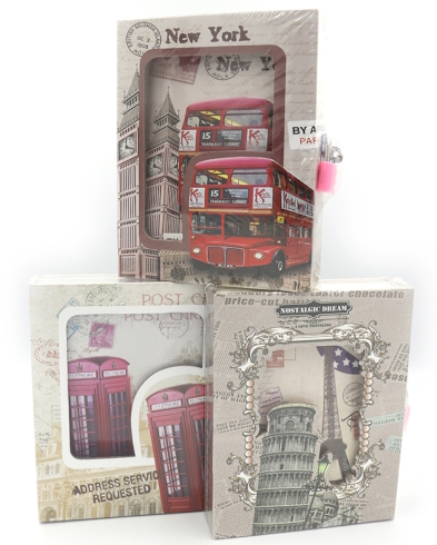 YH64K-B0298 Блокнот в короб. на замочку 