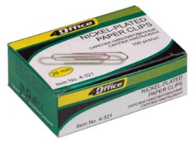 Скріпки 28мм, 100шт., 4-321, 4OFFICE