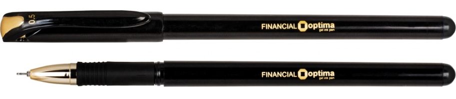 Ручка гелева OPTIMA FINANTIAL 0,5 мм, пише чорним O15637-01