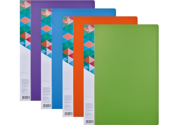 Папка-швидкозшивач А4 з пружинним механізмом CLIP A Optima  двоколірна, асорті	,O31276
