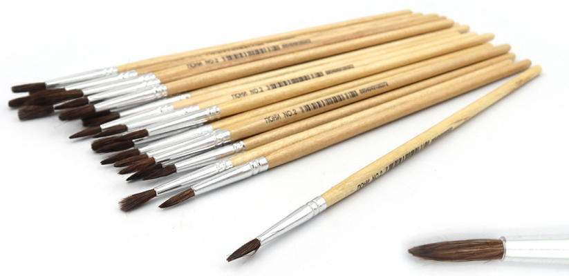 P-2C# Пензлик поні круглий 16.9см, 25 шт/ОПП+этикетка,