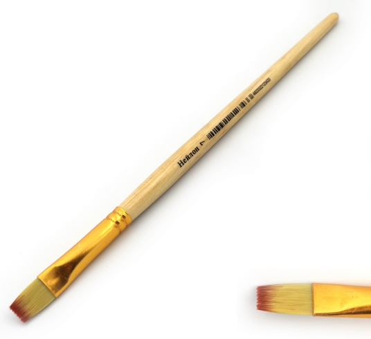 N-BP-7# Пензлик нейлон плоск 19,5см (ГОСТ №7) (Штрих-код) (інд.упак)1шт/этик.